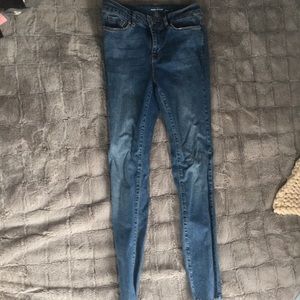 High rise denim skinny jeans
